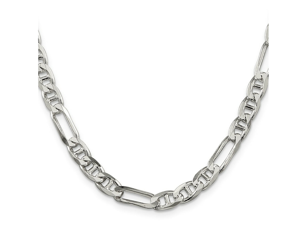 FJC Finejewelers 925 Sterling Silver Figaro Anchor Chain 28 Inches x 6.5 mm