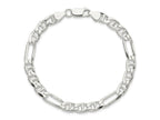 FJC Finejewelers 925 Sterling Silver Figaro Anchor Bracelet Chain 8 Inches x 6.5 mm