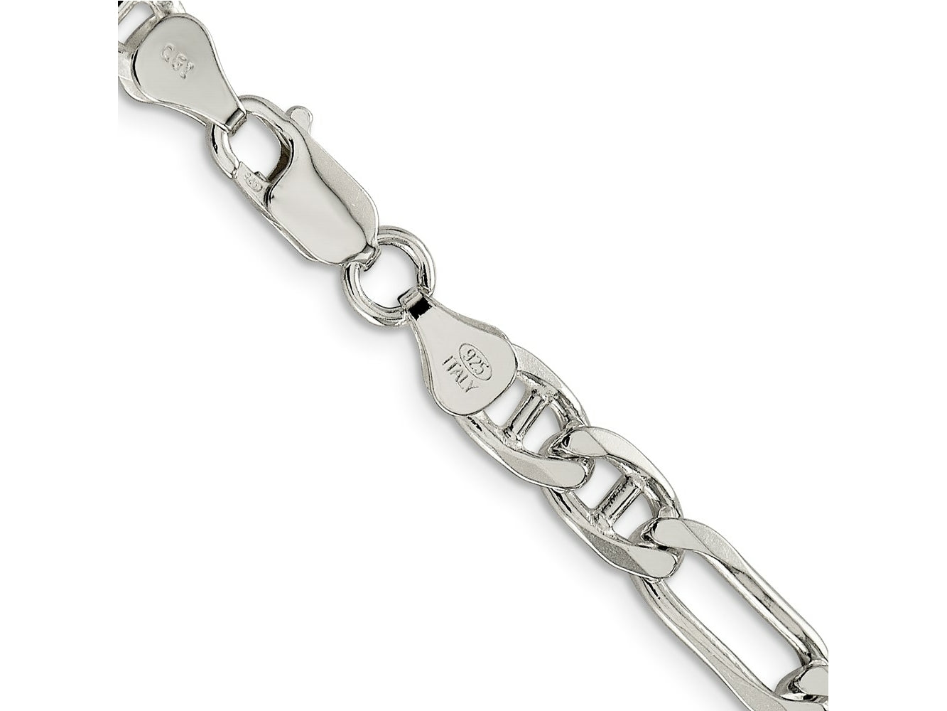 FJC Finejewelers 925 Sterling Silver Figaro Anchor Bracelet Chain 9 Inches x 6.5 mm