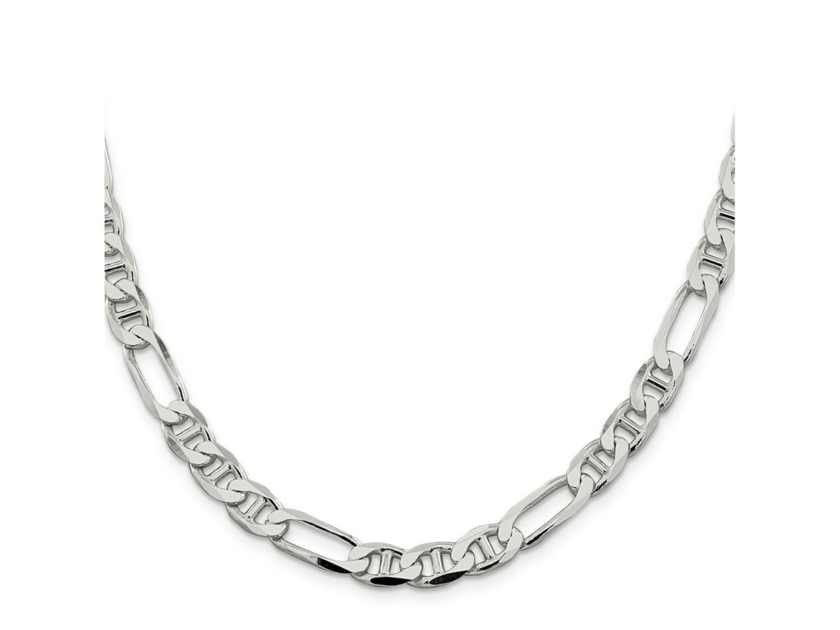 FJC Finejewelers 925 Sterling Silver Figaro Anchor Chain 28 Inches x 7.5 mm