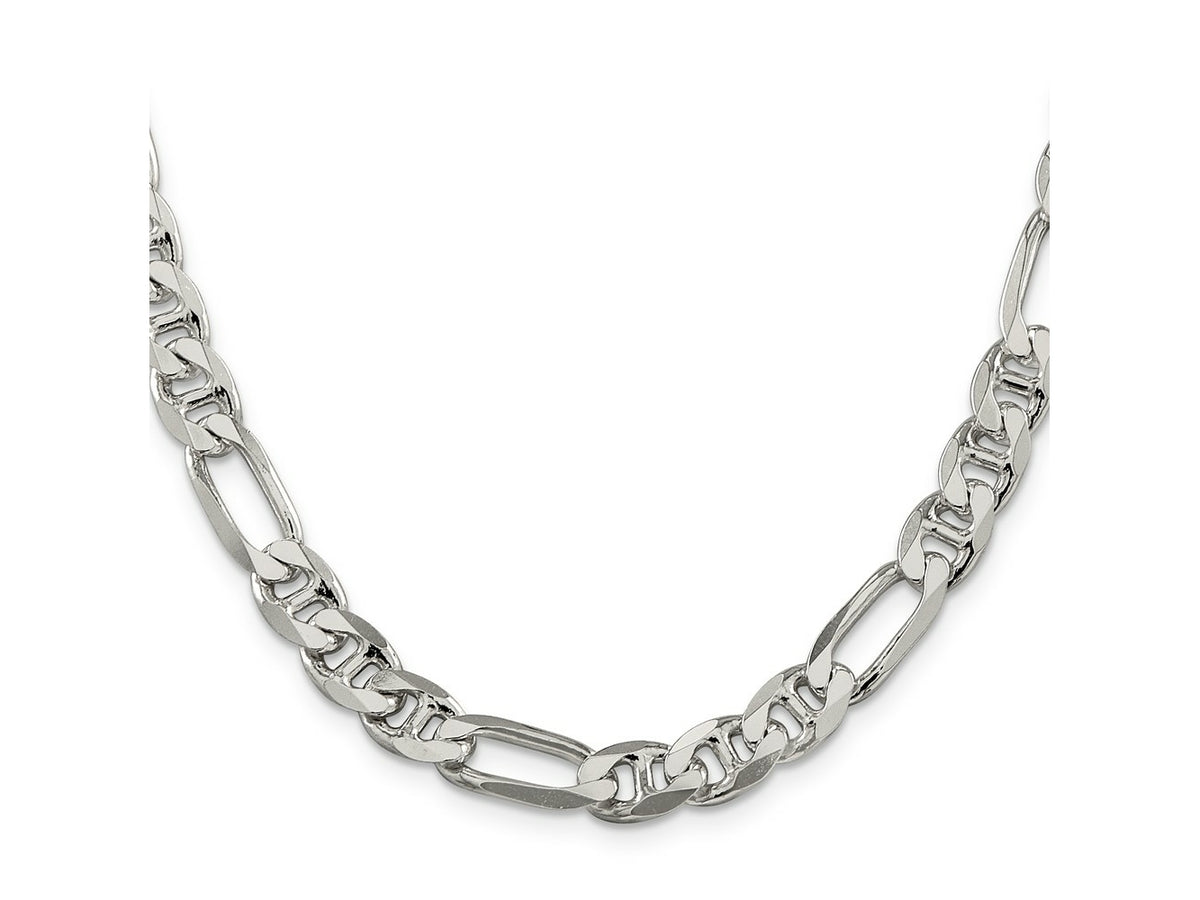 FJC Finejewelers 925 Sterling Silver Figaro Anchor Chain 28 Inches x 7.75 mm