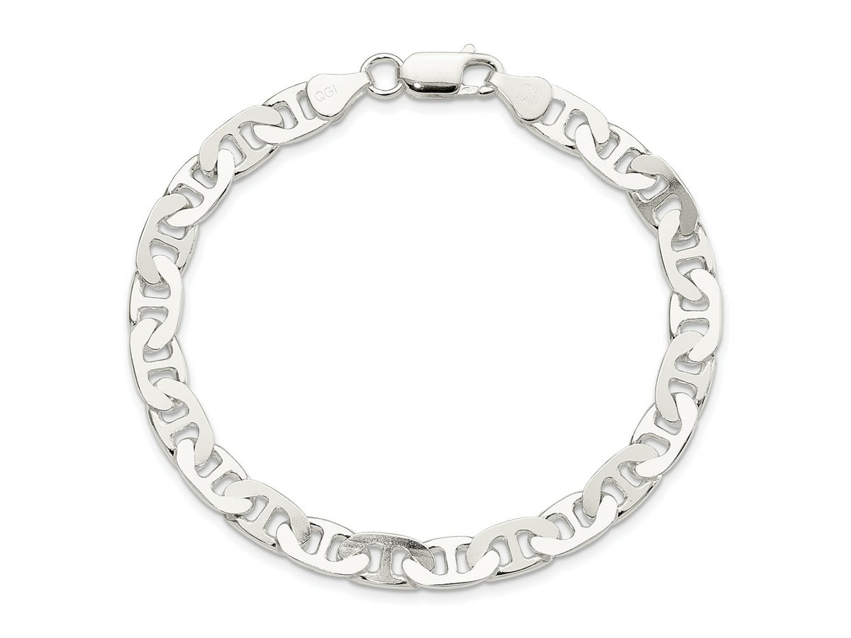 FJC Finejewelers 925 Sterling Silver Flat Anchor Bracelet Chain 8 Inches x 6.5 mm