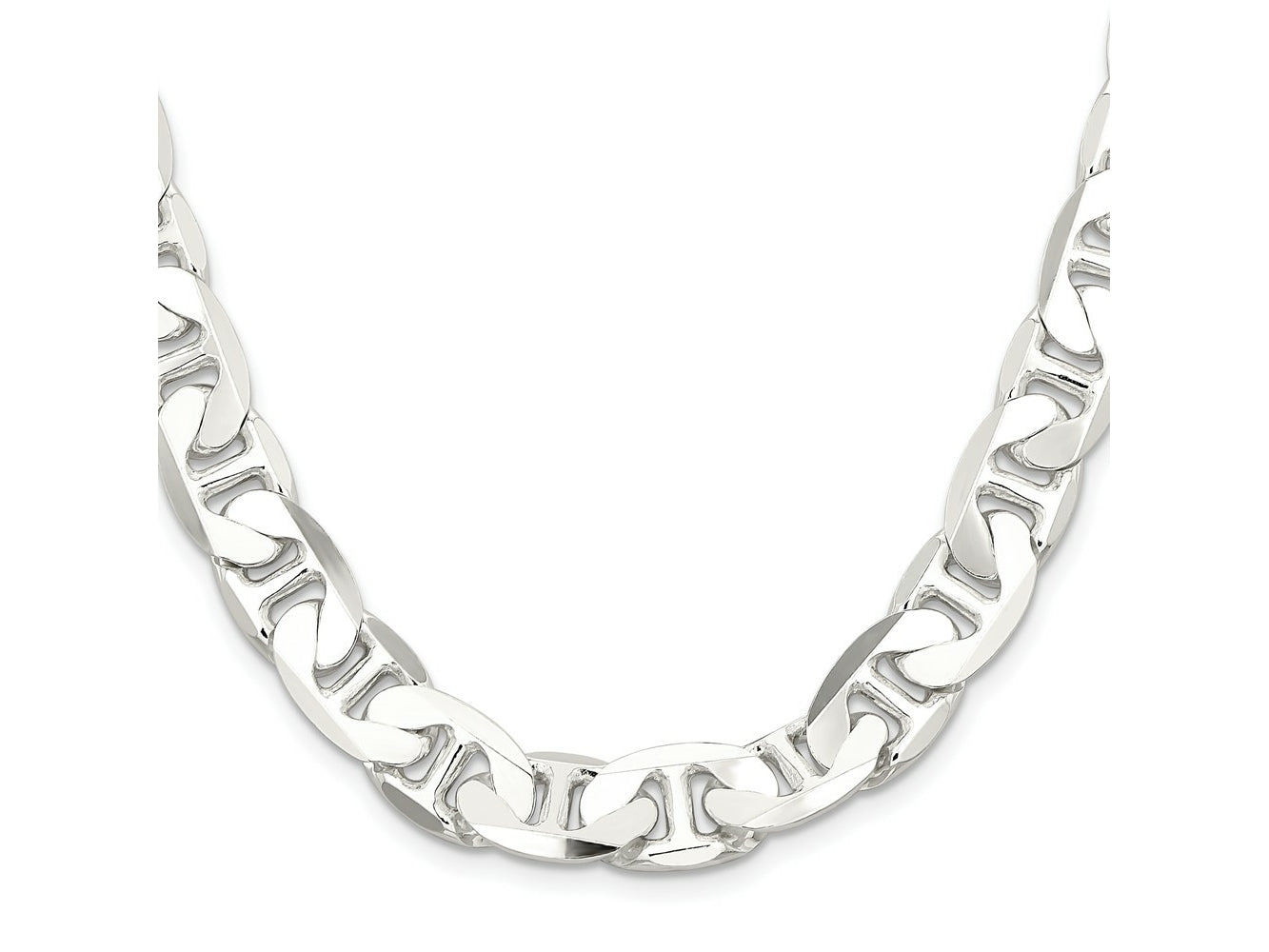 FJC Finejewelers 925 Sterling Silver Flat Anchor Chain 26 Inches x 11.5 mm