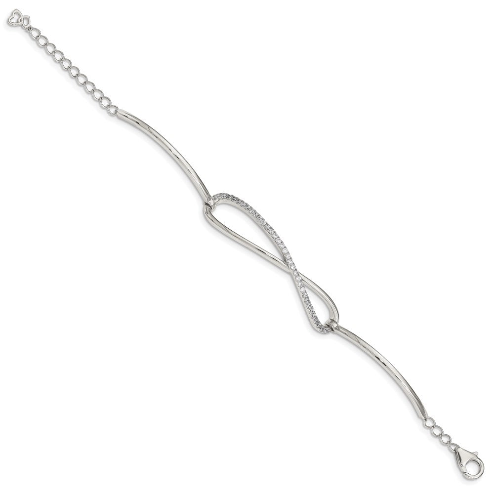 FJC Finejewelers 925 Sterling Silver CZ Bracelet  CZ Polished Infinity Symbol Bracelet 7 Inches x 9.88 mm