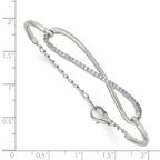 FJC Finejewelers 925 Sterling Silver CZ Bracelet  CZ Polished Infinity Symbol Bracelet 7 Inches x 9.88 mm