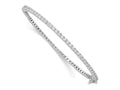 FJC Finejewelers 925 Sterling Silver Rhodium Plated CZ 68 Stone Hinged Bangle 2.35 mm