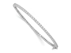 FJC Finejewelers 925 Sterling Silver Rhodium Plated CZ 68 Stone Hinged Bangle 2.35 mm