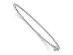 FJC Finejewelers 925 Sterling Silver Rhodium Plated CZ Hinged Bangle 1.55 mm