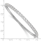 FJC Finejewelers 925 Sterling Silver Rhodium Plated CZ Hinged Bangle 4.27 mm