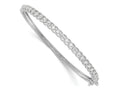FJC Finejewelers 925 Sterling Silver Rhodium Plated CZ Hinged Bangle 4.27 mm