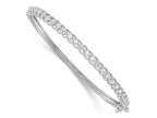 FJC Finejewelers 925 Sterling Silver Rhodium Plated CZ Hinged Bangle 4.27 mm