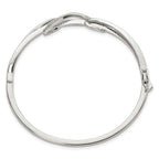 FJC Finejewelers 925 Sterling Silver Rhodium Plated CZ Polished Bangle 9.3 mm