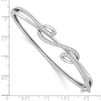 FJC Finejewelers 925 Sterling Silver Rhodium Plated CZ Polished Bangle 9.3 mm