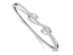 FJC Finejewelers 925 Sterling Silver Rhodium Plated CZ Polished Bangle 9.3 mm