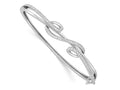 FJC Finejewelers 925 Sterling Silver Rhodium Plated CZ Polished Bangle 9.3 mm