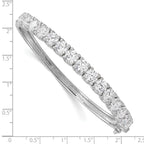 FJC Finejewelers 925 Sterling Silver Rhodium Plated CZ Hinged Bangle 6.2 mm
