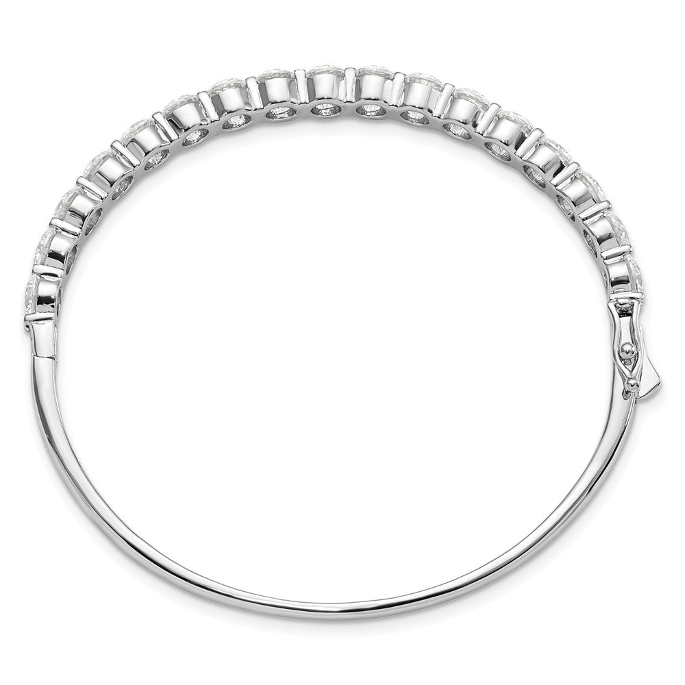 FJC Finejewelers 925 Sterling Silver Rhodium Plated CZ Hinged Bangle 5.4 mm
