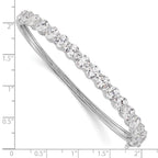 FJC Finejewelers 925 Sterling Silver Rhodium Plated CZ Hinged Bangle 5.4 mm