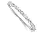 FJC Finejewelers 925 Sterling Silver Rhodium Plated CZ Hinged Bangle 5.4 mm