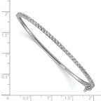 FJC Finejewelers 925 Sterling Silver Rhodium Plated CZ Hinged Bangle 2 mm