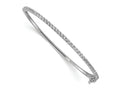 FJC Finejewelers 925 Sterling Silver Rhodium Plated CZ Hinged Bangle 2 mm