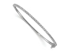 FJC Finejewelers 925 Sterling Silver Rhodium Plated CZ Hinged Bangle 2 mm