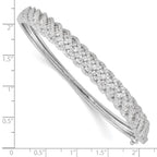 FJC Finejewelers 925 Sterling Silver Rhodium Plated CZ Hinged Bangle 8.3 mm