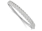 FJC Finejewelers 925 Sterling Silver Rhodium Plated CZ Hinged Bangle 8.3 mm