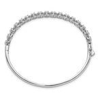 FJC Finejewelers 925 Sterling Silver Rhodium Plated CZ Hinged Bangle 5.1 mm