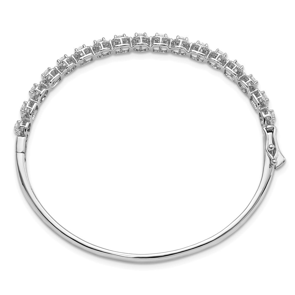 FJC Finejewelers 925 Sterling Silver Rhodium Plated CZ Hinged Bangle 5.1 mm