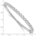 FJC Finejewelers 925 Sterling Silver Rhodium Plated CZ Hinged Bangle 5.1 mm