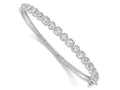 FJC Finejewelers 925 Sterling Silver Rhodium Plated CZ Hinged Bangle 5.1 mm