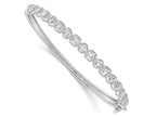 FJC Finejewelers 925 Sterling Silver Rhodium Plated CZ Hinged Bangle 5.1 mm