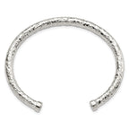 FJC Finejewelers 925 Sterling Silver Polished Textured Cuff Bangle