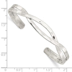 FJC Finejewelers 925 Sterling Silver Polished Hammered Criss Cross Cuff Bangle 7.5 Inches x 10 mm Bracelet