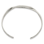FJC Finejewelers 925 Sterling Silver Polished Hammered Criss Cross Cuff Bangle 7.5 Inches x 10 mm Bracelet