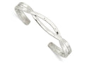 FJC Finejewelers 925 Sterling Silver Polished Hammered Criss Cross Cuff Bangle 7.5 Inches x 10 mm Bracelet