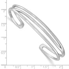 FJC Finejewelers 925 Sterling Silver Fancy d Polished Three Line Cuff Bangle 7.75 Inches x 10.75 mm