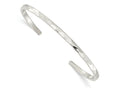 FJC Finejewelers 925 Sterling Silver Fancy Polished Hammered Cuff Bangle 8 Inches x 3.5 mm