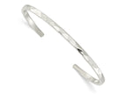 FJC Finejewelers 925 Sterling Silver Fancy Polished Hammered Cuff Bangle 8 Inches x 3.5 mm