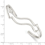 FJC Finejewelers 925 Sterling Silver Polished Wavy Cuff Bangle 7.5 Inches x 14 mm