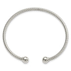 FJC Finejewelers 925 Sterling Silver Polished Twisted with 1 Thread Ball Cuff Bangle 7.75 Inches x 6.8 mm