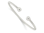 FJC Finejewelers 925 Sterling Silver Polished Twisted with 1 Thread Ball Cuff Bangle 7.75 Inches x 6.8 mm
