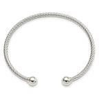 FJC Finejewelers 925 Sterling Silver Fancy Twisted with 1 Thread Ball Cuff Bangle 7.5 Inches x 7 mm