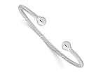 FJC Finejewelers 925 Sterling Silver Fancy Twisted with 1 Thread Ball Cuff Bangle 7.5 Inches x 7 mm