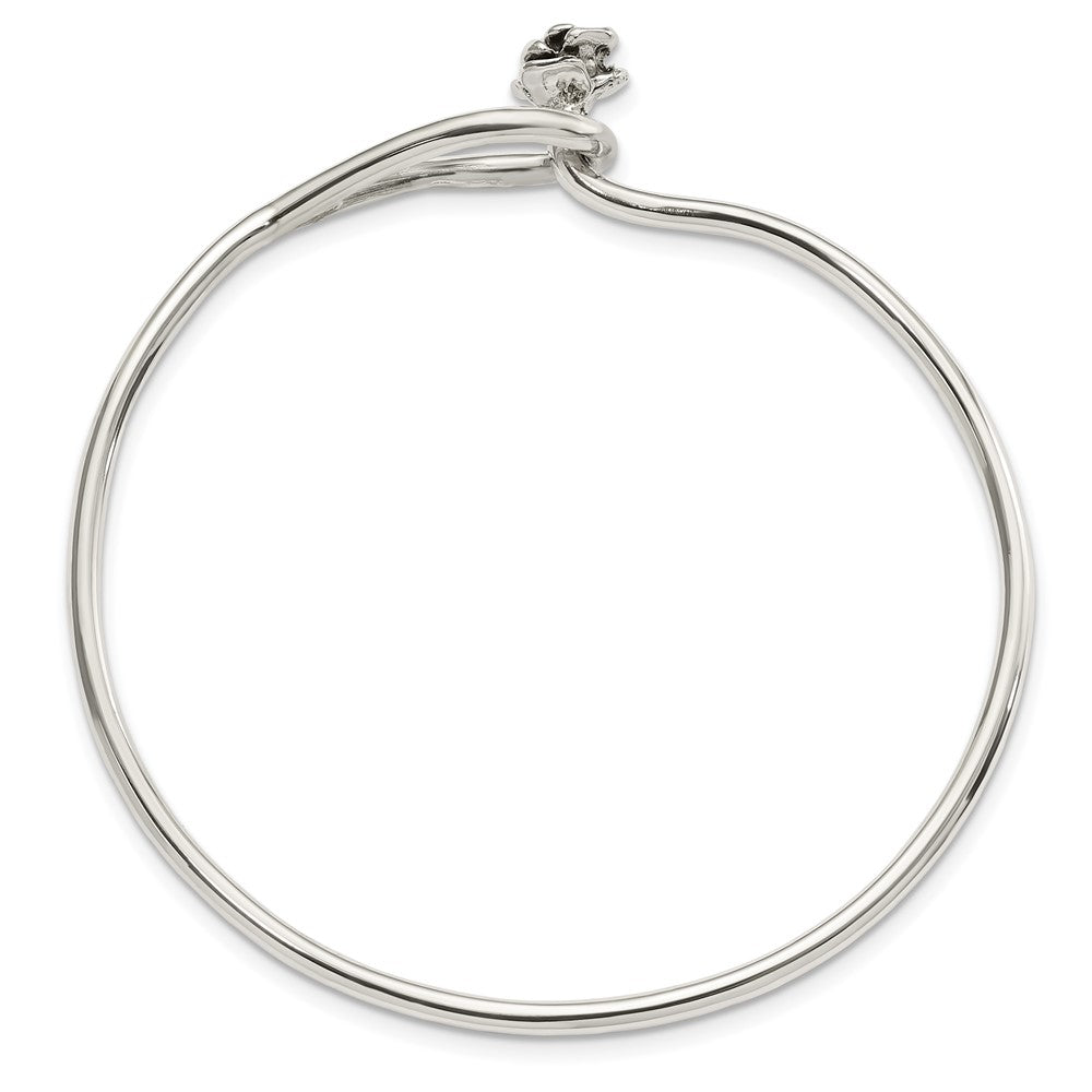 FJC Finejewelers 925 Sterling Silver Polished Flower Catch Bangle 2.38 mm
