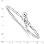 FJC Finejewelers 925 Sterling Silver Rhodium Plated Polished Beaded Flexible Bangle 2.95 mm