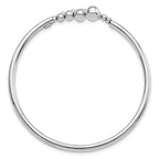 FJC Finejewelers 925 Sterling Silver Rhodium Plated Polished Beaded Flexible Bangle 2.95 mm