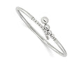 FJC Finejewelers 925 Sterling Silver Rhodium Plated Polished Beaded Flexible Bangle 2.95 mm