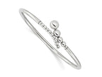 FJC Finejewelers 925 Sterling Silver Rhodium Plated Polished Beaded Flexible Bangle 2.95 mm